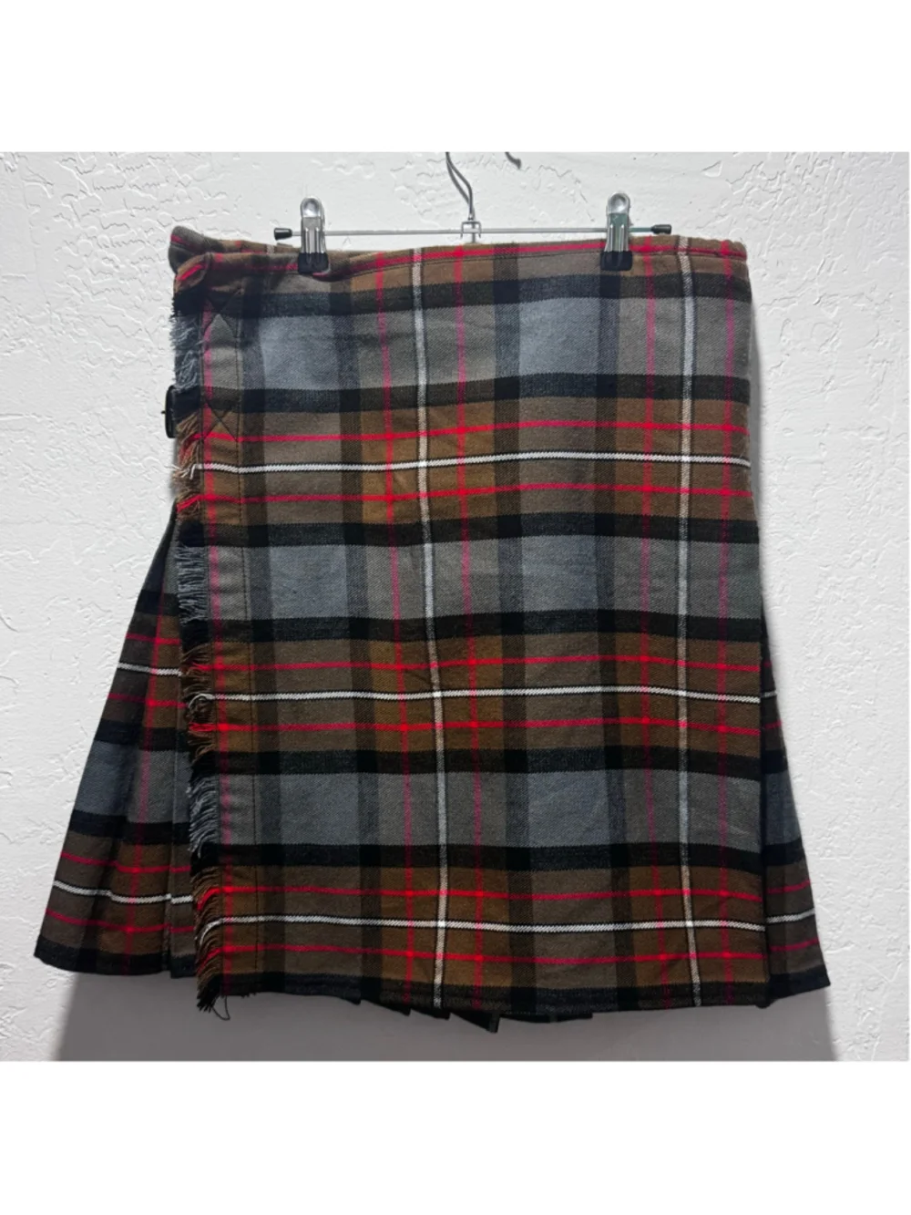 Scottish Kilt Men's 32 Brown Grey Plaid Tartan